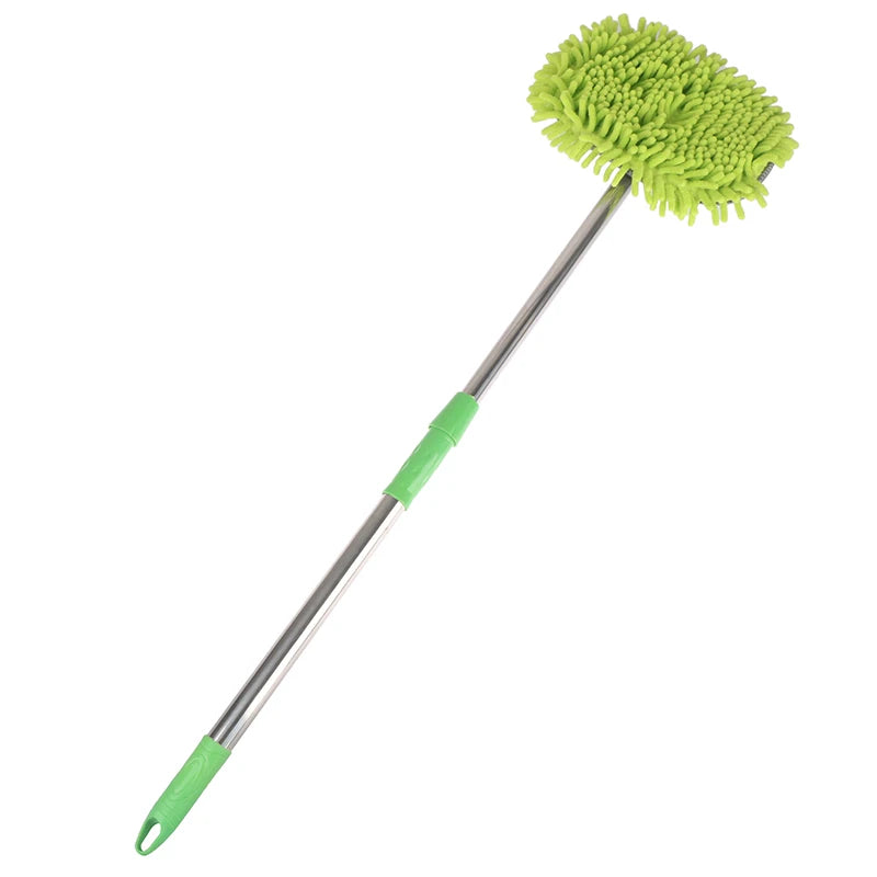 Escova Telescópica de Microfibra 2 em 1 – Lave o Carro em Minutos, Onde Estiver