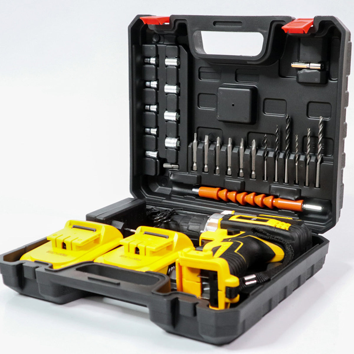 Furadeira/Parafusadeira Sem Fio 48V – 340W, 2 Baterias, Maleta Completa + Bits (1550 RPM)