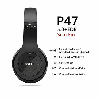 Fone de Ouvido Over Ear Bluetooth - Soluciona Box