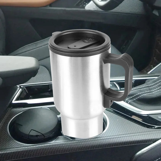 Copo Térmico Elétrico 12V – Aquece Água, Café e Leite no Carro (450 ml, Inox 304)
