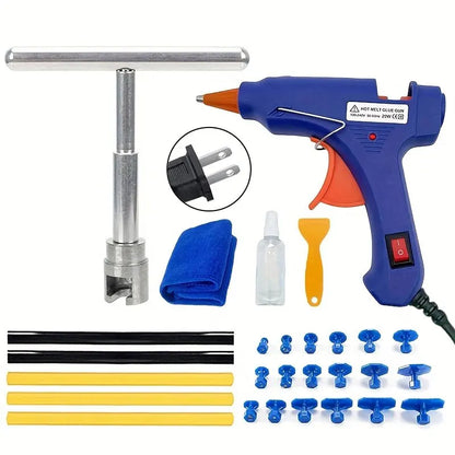 Kit de Reparo de Amassados Sem Danificar a Pintura – Paintless Dent Removal (PDR) Com a Pistola de cola quente