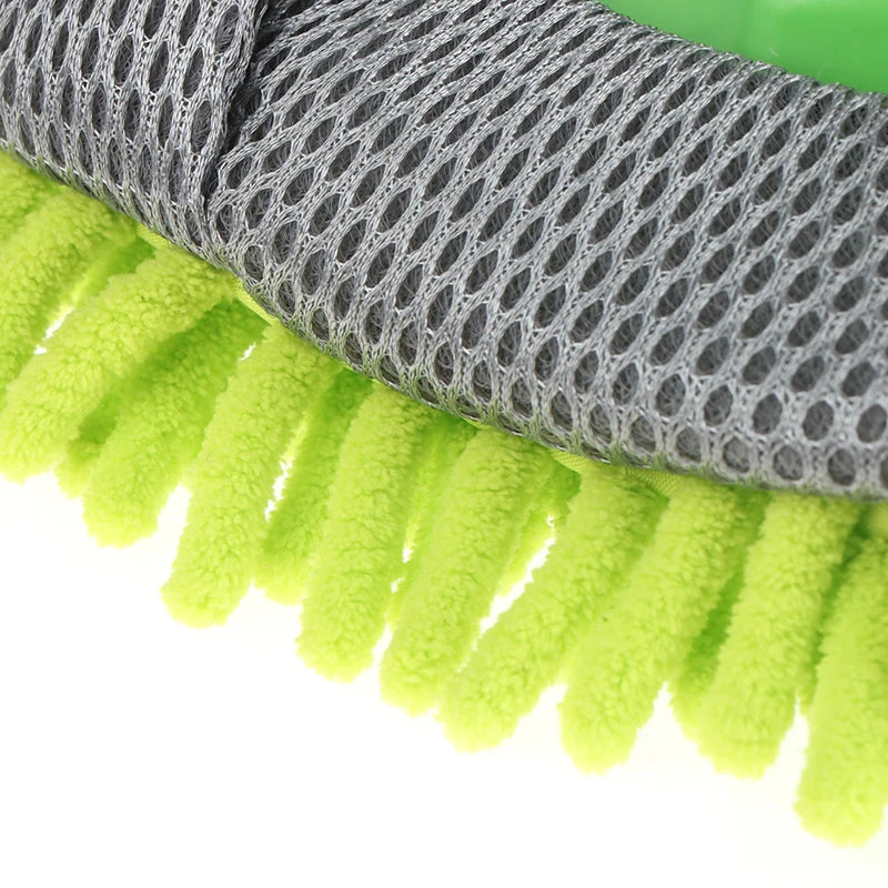 Escova Telescópica de Microfibra 2 em 1 – Lave o Carro em Minutos, Onde Estiver