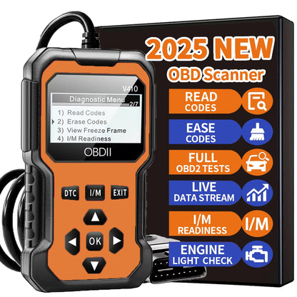 Scanner OBD2 Azul – Ferramenta de Diagnóstico Automotivo Universal (Todos os Protocolos desde 1996)
