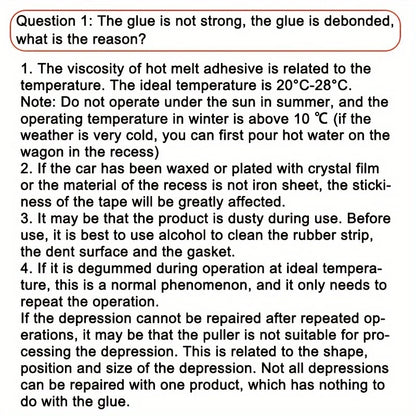 Kit de Reparo de Amassados Sem Danificar a Pintura – Paintless Dent Removal (PDR) Com a Pistola de cola quente