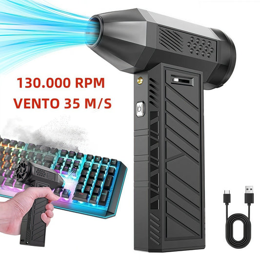Mini Turbo Jet Fan 130.000 RPM – Sopro Potente para Carros e Eletrônicos